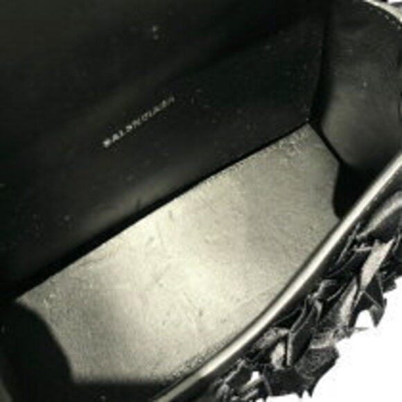 Balenciaga Hourglass XS Black Satin Leather Shoulder Bag - Picture 8 of 11